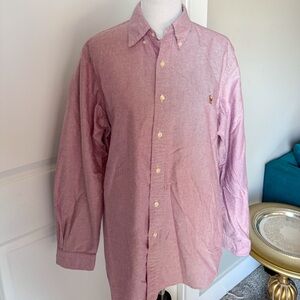 Ralph Lauren Button Down Shirt Men’s Large Purple Oxford Pony Logo Classic